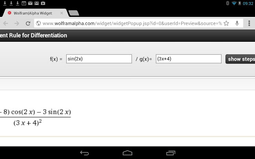 Quotient Derivative Calculator