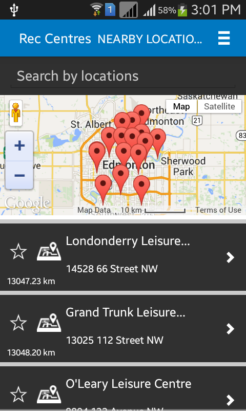    Edmonton Recreation Centres- screenshot  