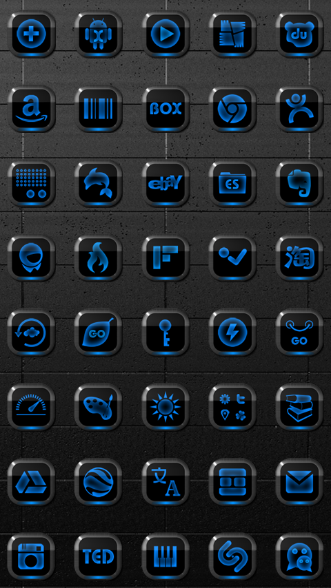 Next Launcher Theme Neon Blue - screenshot