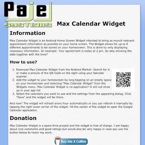 Max Calendar Widget Varies with device