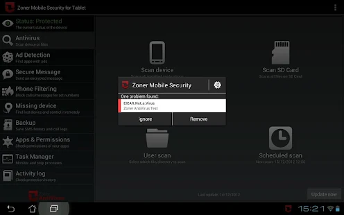 Zoner Mobile Security - Tablet - screenshot thumbnail