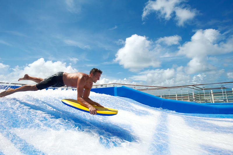 Dive into some fun action on the FlowRider aboard Oasis of the Seas.