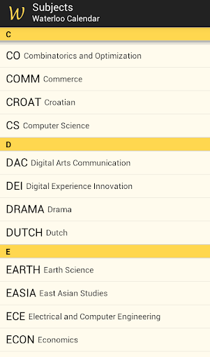 Waterloo Course Calendar