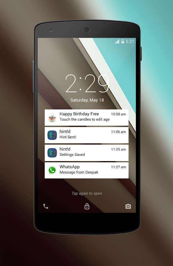 Android L LockScreen - screenshot