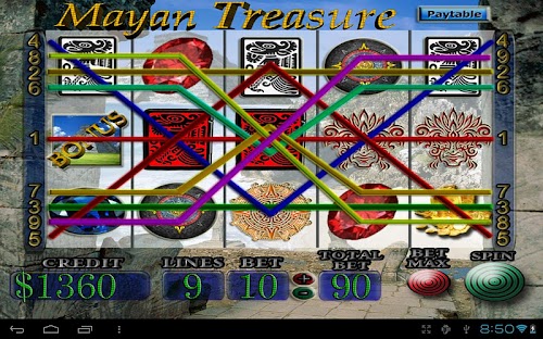 Android application Mayan Treasure Slot Machine screenshort