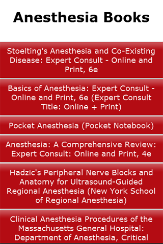 Anesthesia Books