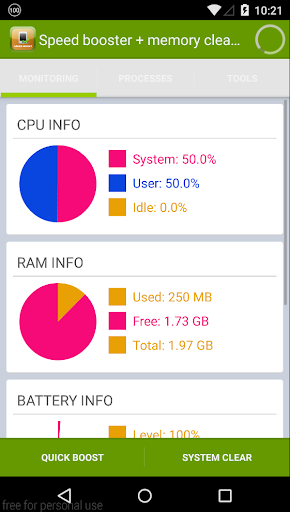 Speed booster + memory cleaner