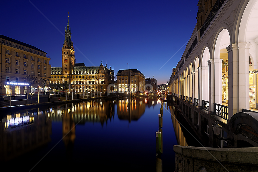Hamburg City Hall by Markus Schuhmacher - City,  Street & Park Night