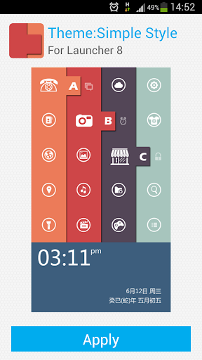 Launcher 8 theme:Simple Style
