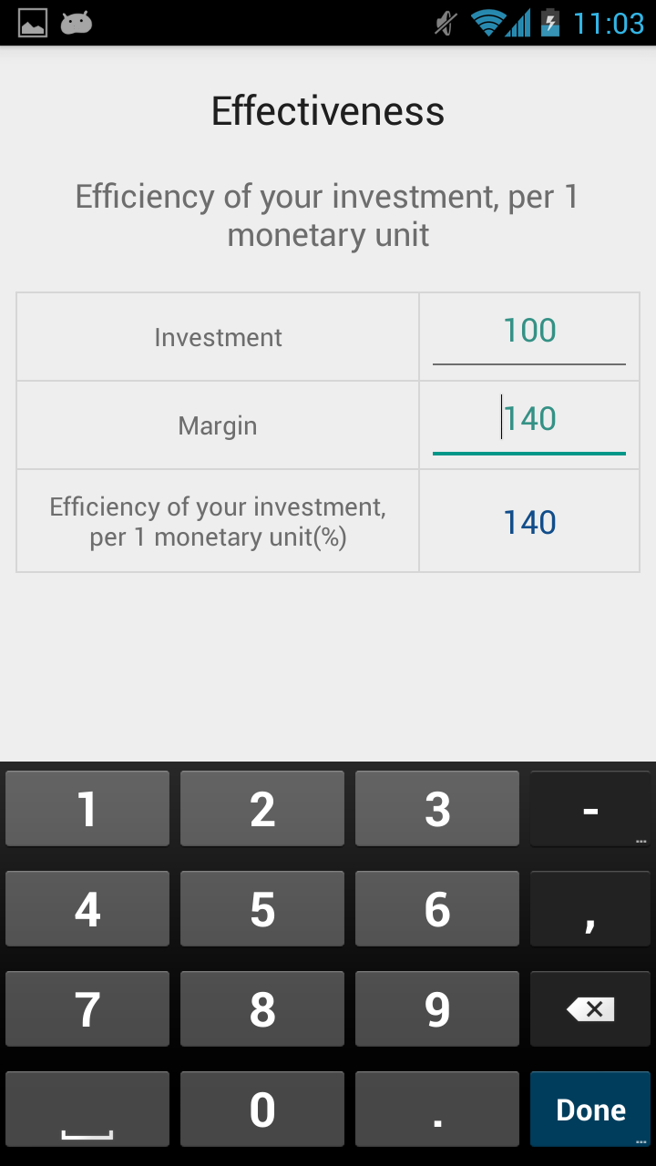 Business calculator Screen 2