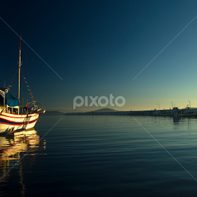 White and Blue by Mustafa Çetinkaya - Transportation Boats