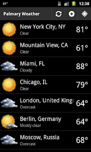 Palmary Weather screenshot for Android