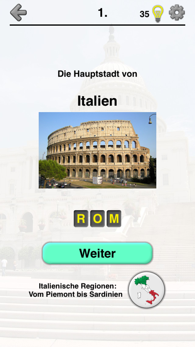 Android application Capitals of All Countries in the World: City Quiz screenshort