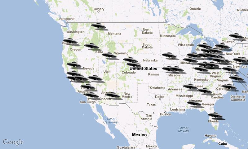 Android application UFO activity map, ufo tracker! screenshort