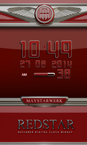 Digi Clock Widget Red Star