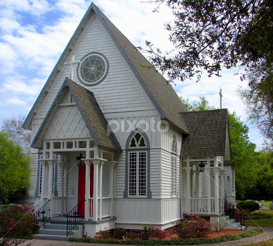 American Gothic Church by Lew Davis - Buildings & Architecture Places of Worship