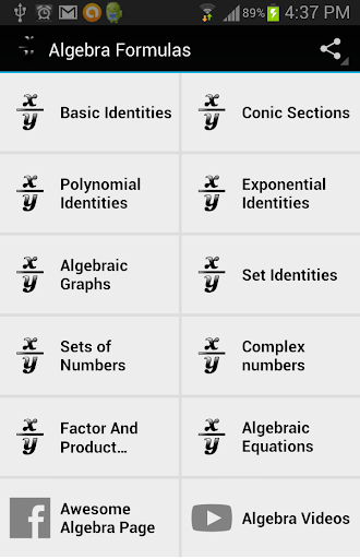 Algebra Formulas