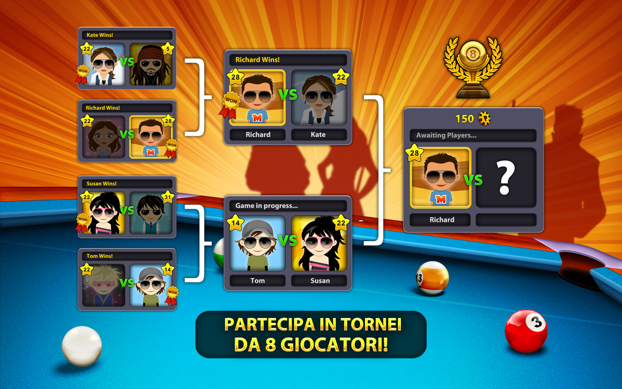 8 Ball Pool, il divertentissimo gioco della Carambola ... - 