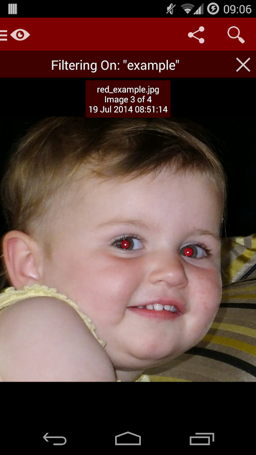 Android application Red Eye Removal screenshort