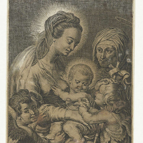 Maria met Kind en Johannes de Doper als kind met Anna, Schelte Adamsz ...