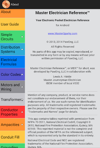 【免費生產應用App】Master Electrician Reference-APP點子