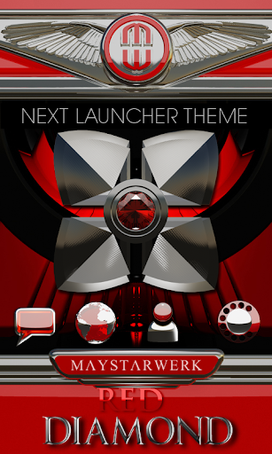 Next Launcher theme Red Diamon