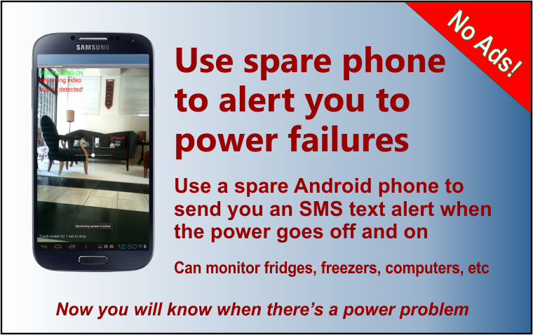 PowerEye Pro AC outage alert Screen 1