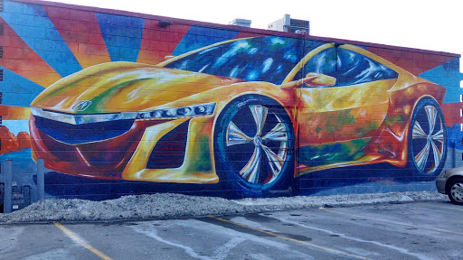 Yellow Super Car Mural