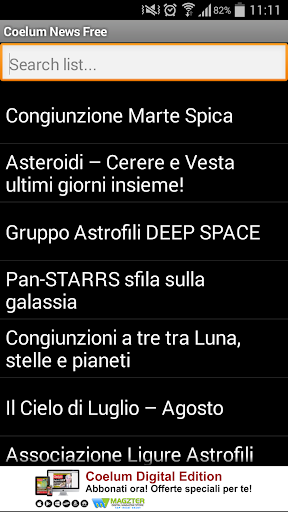 Coelum Astronomia News Free