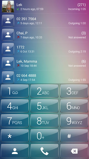 Dialer theme Pastel Glass