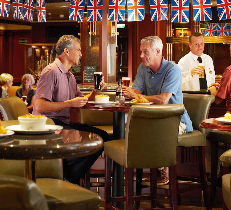Enjoy a taste of British pub grub and lift a pint with a friend at the Pub Lunch on your Princess ship.
