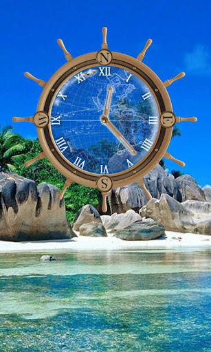 Travel Compass Clock Wallpaper