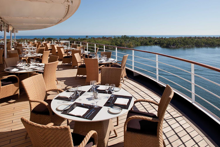 Dine al fresco on the outdoor terrace at La Terrazza on Silver Spirit.