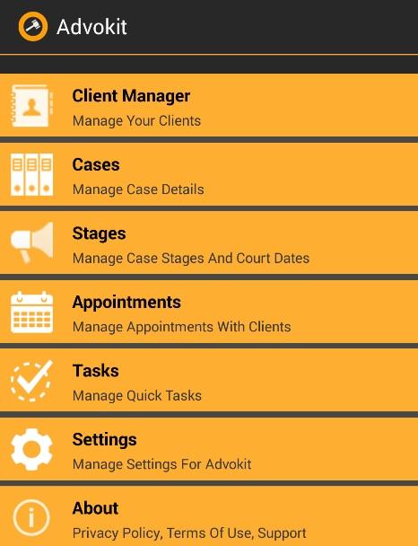 Advokit for Advocates, Lawyers Screen 1