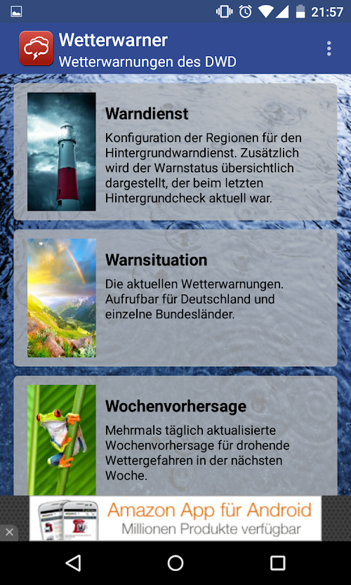 Android application Wetterwarner screenshort