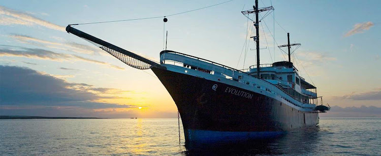 G Adventures' Evolution is a sustainable, small group cruise ship sailing in the Galapagos Islands.