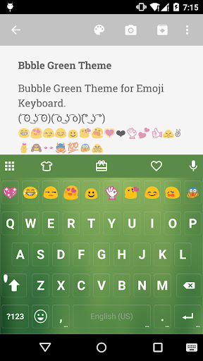 Bubble Green Emoji Keyboard