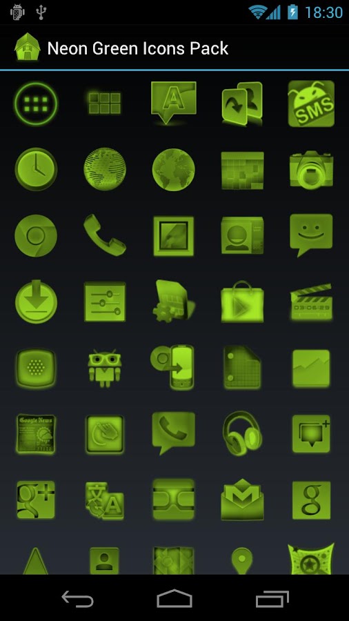 Neon Green Icons Pack - ADW GO - Android Apps on Google Play
