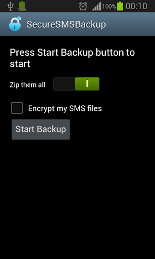 Secure SMS Backup