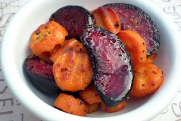 Roasted Plum Tsimmes w/ Honey-Cider Reduction