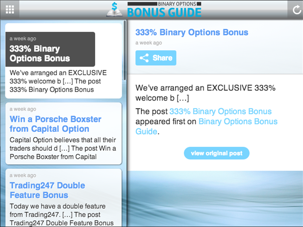 Binary options bonus guide