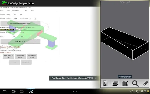 Duct Design W 3D CAD Dxf O P