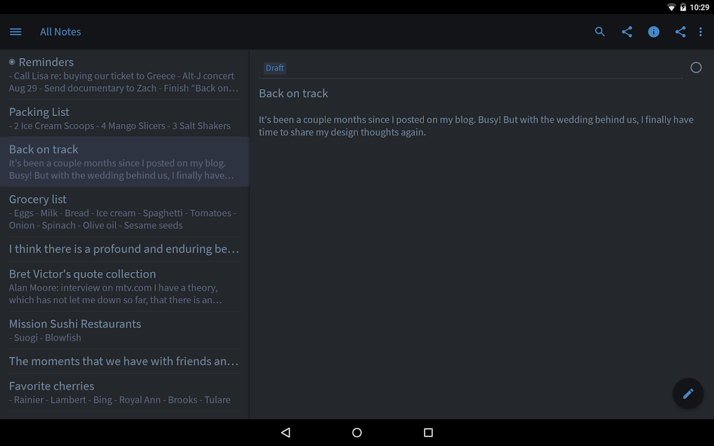    Simplenote- screenshot  