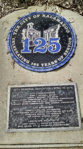 City Of Kalamazoo 125th Memorial Dedication Plaque
