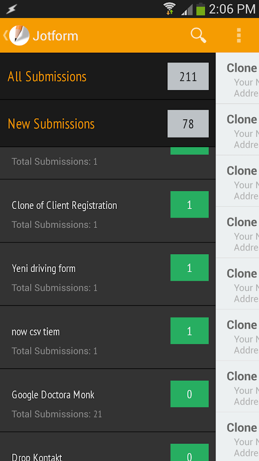I just uploaded the app, but, how do I pull up recent submissions to me in the app? Image 1 Screenshot 20