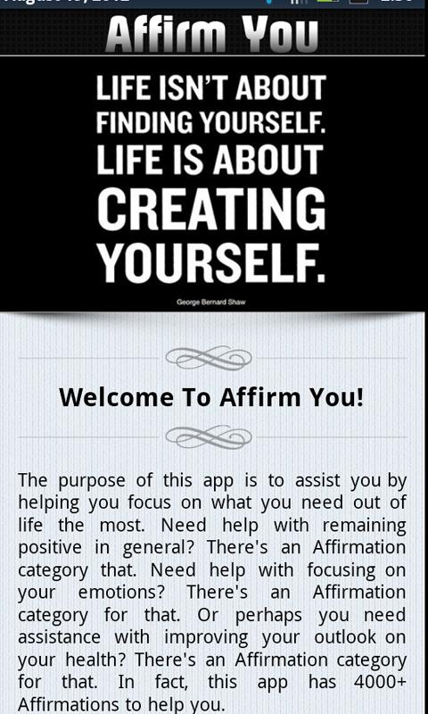 Affirm You! Screen 3