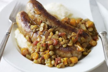 Italian sausage stew with rosemary garlic mash