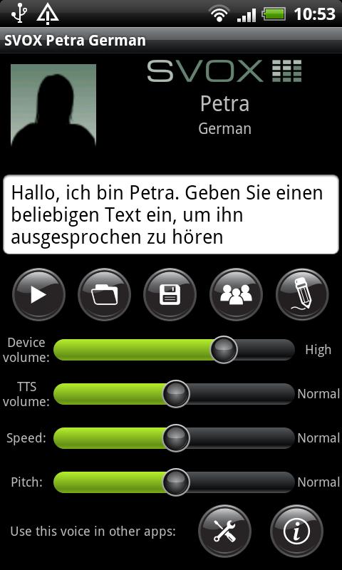 Android application SVOX German Petra Voice screenshort