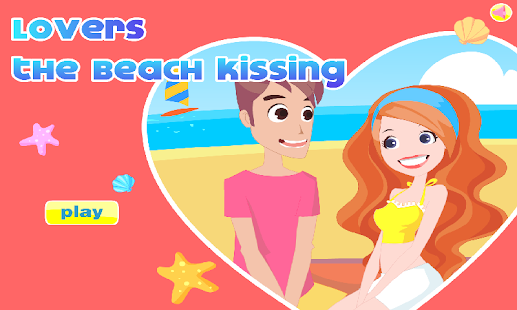 Lovers the Beach Kissing