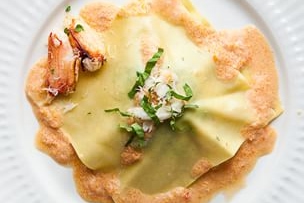Layered Pasta with Crab and Broccolini